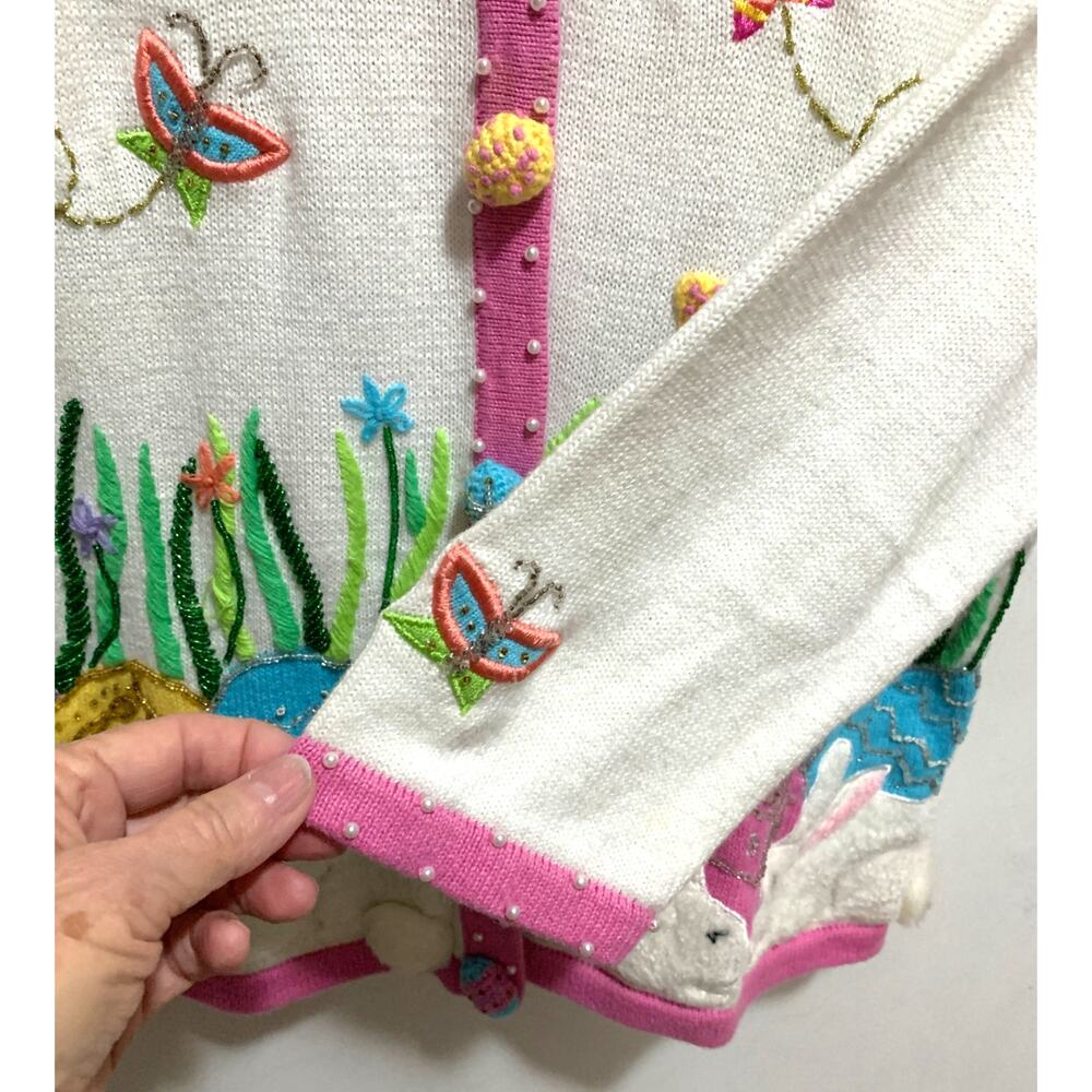 JACK B. QUICK EASTER CARDIGAN BEADING EMBROIDERY … - image 4